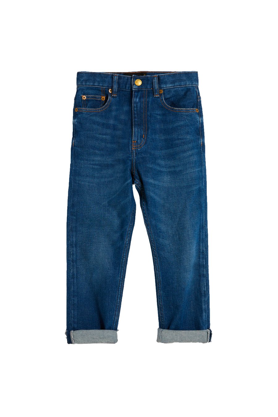 5-Pocket Tapered Fit Jeans - Blue Denim